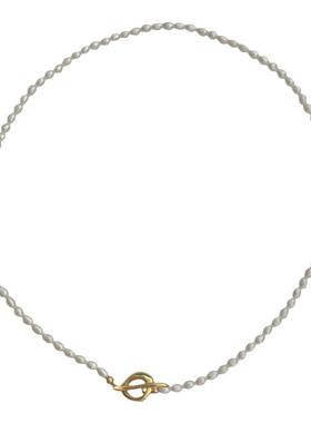 高品质小米珠纯银ot锁骨链