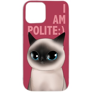 礼貌小猫 手机壳暹罗猫 逻辑猫周边红色创意 喵什么喵原创设计硅胶软壳全包 超级可爱