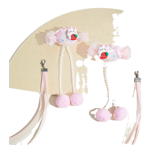 巴拉巴拉儿童头饰女童国风连衣裙发饰甜美可爱发夹兔子不伤发生日