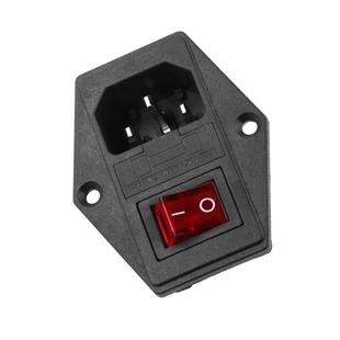 AC电源插座带开关/保险  220v10A公/母头电源线三芯品字插头 铜脚