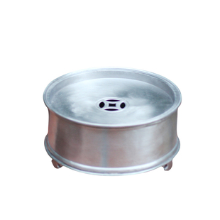 颜吉利手工锡茶盘圆形壶承 紫砂壶养壶垫 小茶船茶池潮州工夫茶具