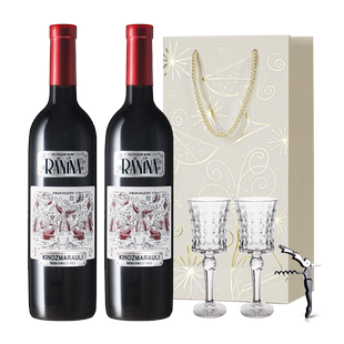 【自营】格鲁吉亚原瓶进口拉尼娜小矮人逐串精选半甜红葡萄酒红酒