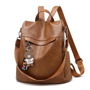 多功能防盗双肩包女2026新款大容量休闲旅行皮质背包通勤百搭女包