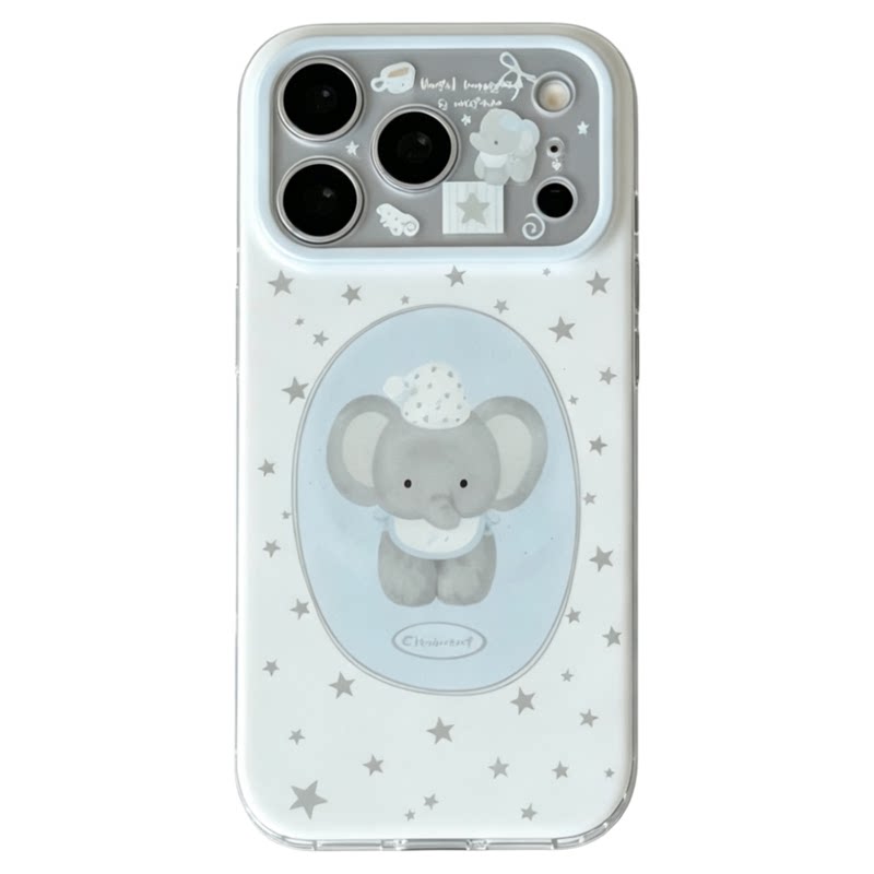 FUTHREE磁吸ins韩风灰色星星睡帽大象适用苹果17promax手机壳iphone16pro15带旋转支架14磨砂女