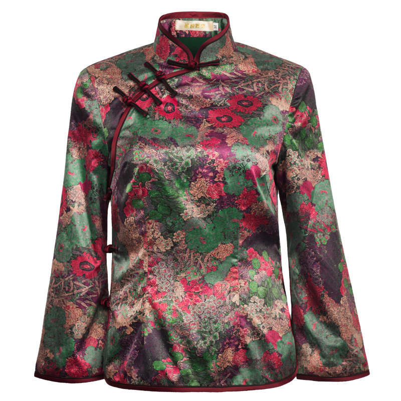 华族经典日常优雅妈妈装短款上衣女2025春季新款中式复古旗袍唐装