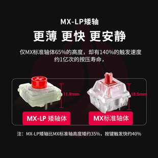 樱桃MX 2.1矮轴机械键盘68键三模无线RGB电竞游戏速度银