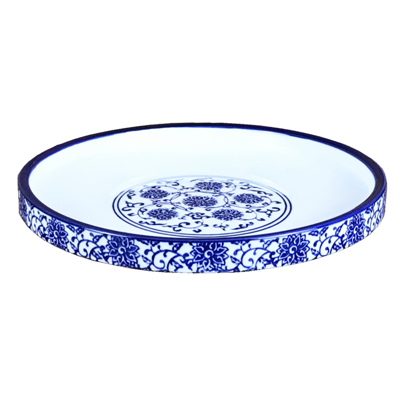 盤子陶瓷圓盤家用釉下彩菜盤餐廳商用復(fù)古餐具盤碟冷菜碟子水果盤