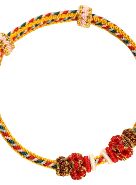 普陀山本命年可穿珠红绳手链女