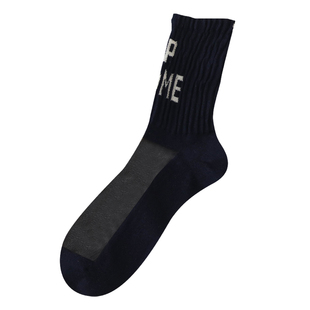 袜子女中筒ins美拉德色系简约字母棉底水晶长筒袜配毛毛鞋鲨鱼裤