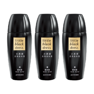 【下拉享优惠】Avon/雅芳小黑裙走珠香体露40ml*3支装清爽抑汗