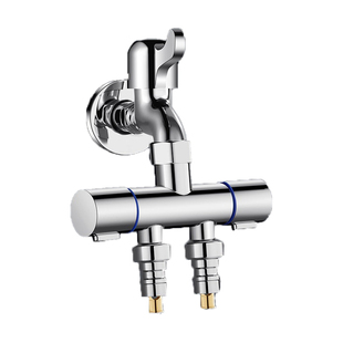 洗衣机水龙头一分二接头三通分水阀分流器一进二出止水阀接口卡扣