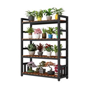 实木铁艺花架置物架阳台多层架子多肉收纳架客厅花店展示架落地式