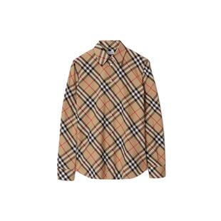 【24期免息】BURBERRY 女装修身版型格纹棉质长袖衬衫