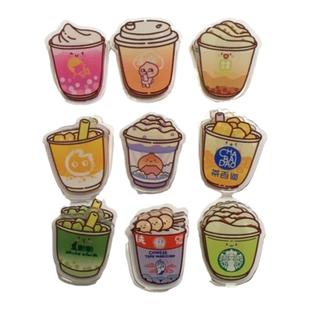 奶茶系列双面pp夹亚克力可爱卡通ins风手账夹学生高颜值便签夹考试试卷专用夹手帐多功能双面便签夹固定书夹