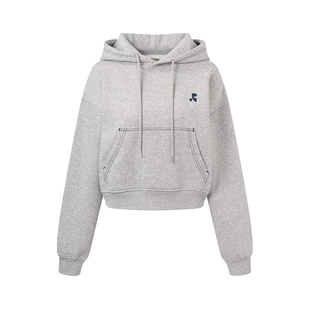 RestandRecreation官方2025秋冬新款印花logo加绒连帽套头卫衣女