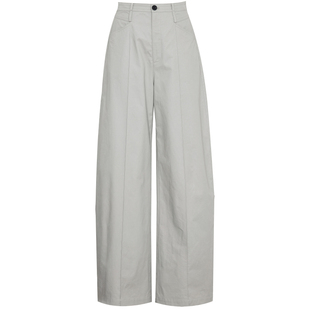 夏莫卡工装风阔腿裤女2026新款显瘦弯刀休闲裤灰色香蕉裤加长6809