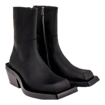 CAMPERLAB看步男女靴Quetal冬季新款时尚中筒靴黑色经典皮靴