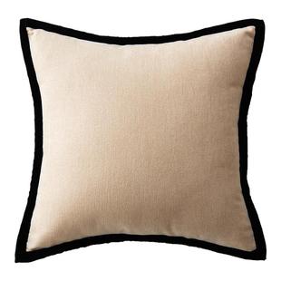 法式中古风抱枕 燕麦奶茶色黑边复古绿南洋美式风客厅沙发腰靠枕