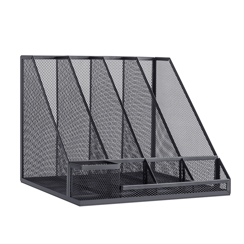 金属文件框文件架放置架铁质多层文件夹架收纳盒立式办公桌书架文件筐桌面文具资料收纳置物架子书立用品大全