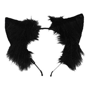 Lolita仿真兽耳狐狸耳朵头饰白色毛绒尾巴发饰猫耳朵发箍狗耳发卡