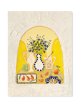 波西米亚风餐厅清新原木风装饰画