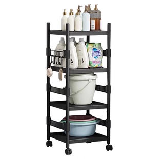 卫生间多功能可移动置物架浴室厕所马桶夹缝落地多层储物收纳支架