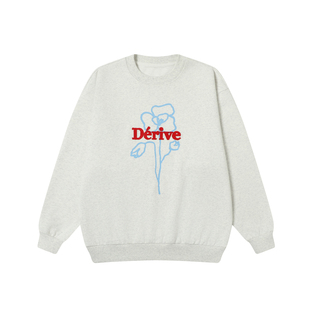 【Endweep官方店】小花标语刺绣圆领卫衣百搭宽松潮牌套头上衣