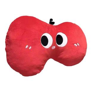 大眼睛红苹果抱枕沙发装饰摆件宿舍床头靠垫娃娃座椅靠背毛绒玩具
