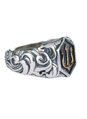 YUKI小众设计复古三叉戟纯银潮人