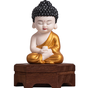 创意陶瓷三圣佛像茶桌上的装饰品小摆件中式茶具茶台茶宠茶玩配件