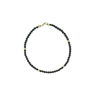 小礼服 黑尖晶石极细手链 美国进口14k包金 粉紫色淡水珍珠