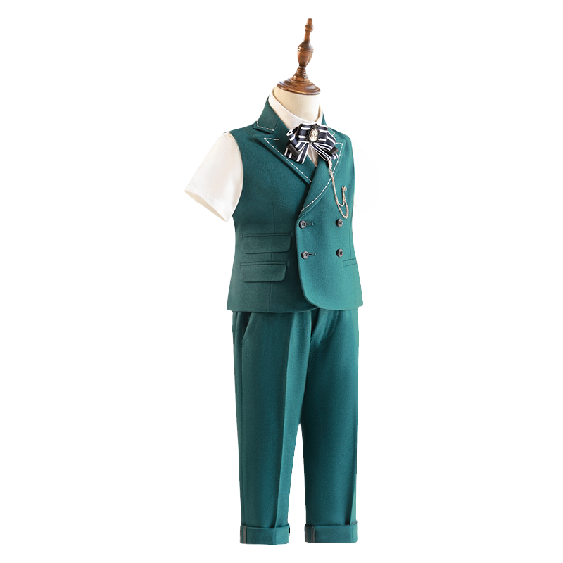 喜绒兔男童西装礼服马甲短袖高端