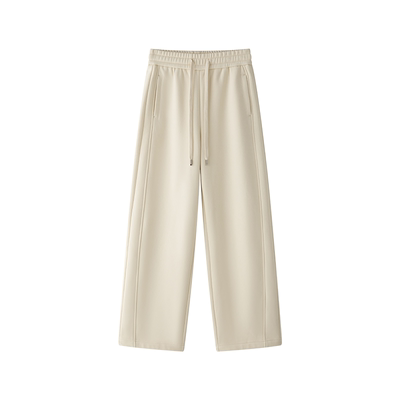 加厚加绒松紧腰针织直筒休闲裤