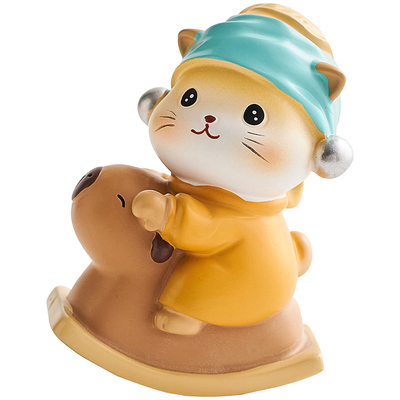 珍珠猫可爱治愈系卡通工位解压情绪稳定神器办公室桌面摆件小礼物