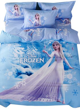 冰雪奇缘全棉四件套女孩床上用品