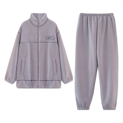 贝妍冬季加厚珊瑚绒情侣睡衣套装