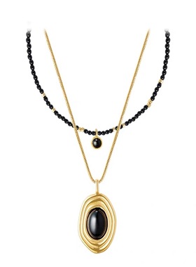 ins风同款铜镀金叠戴项链旅行轻奢高级感百搭锁骨链女小众