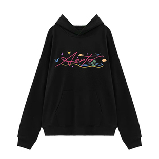 正品 Asrts卫衣男彩色发泡字母重磅美式潮流情侣刺绣连帽上衣女