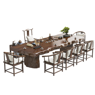 原木大板实木茶桌泡茶桌2026高端新款禅意喝茶台办公室茶桌椅组合