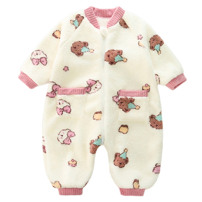 女童连体睡衣冬季新款珊瑚绒