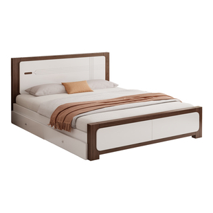 实木床现代简约家用1米5双人床出租房用经济型1米2工厂直销单人床