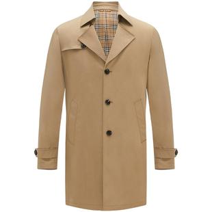 Navigare意大利小帆船中装男士风衣春秋季卡其色大衣通勤时尚外套