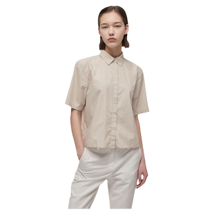 白衬衫女短款设计感小众2025夏新款洋气时尚女士衬衣纯棉宽松上衣