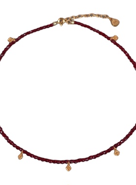 Dare买手店 T.MAJOR 瑞曜尖晶石星星点点短项链红色本命首饰925银