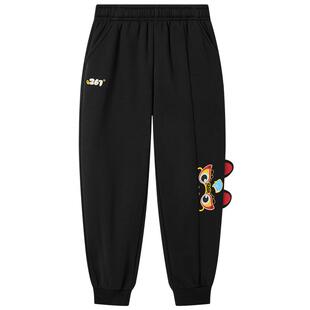 361度童装男童加绒加厚儿童长裤2026春新年小童红色卫衣运动裤子