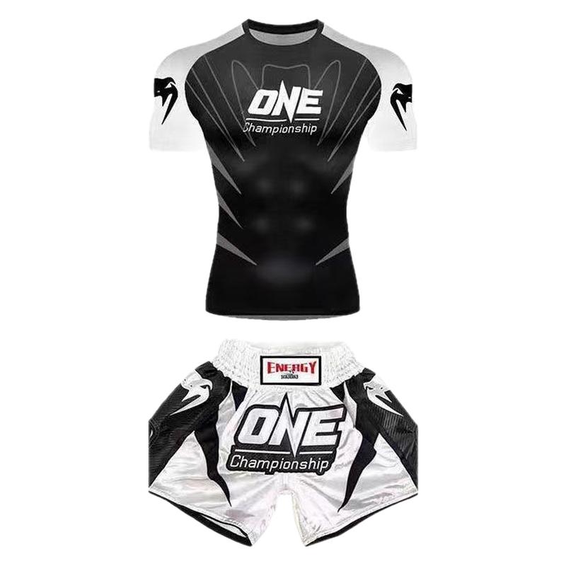 UFC综合格斗训练服MMA搏击泰拳运动散打健身T恤拳击毒液短袖套装