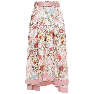 GEGINA吉吉娜秋冬季新品高腰印花半身裙中长款时髦气质仙气裙子女