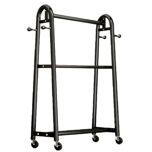 简易家用落地晾衣架服装展示架可移动带轮室内卧室挂衣架加粗加厚