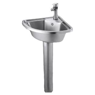 不锈钢立柱式洗手盆一体台柱盆落地式洗面盆户外洗手台柱盆卫生间