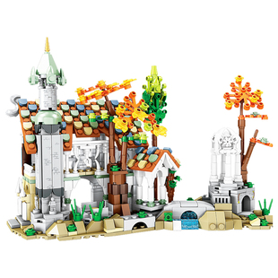 开智积木儿童益智拼装房子建筑玩具秋之幽谷城堡模型男孩拼图礼物